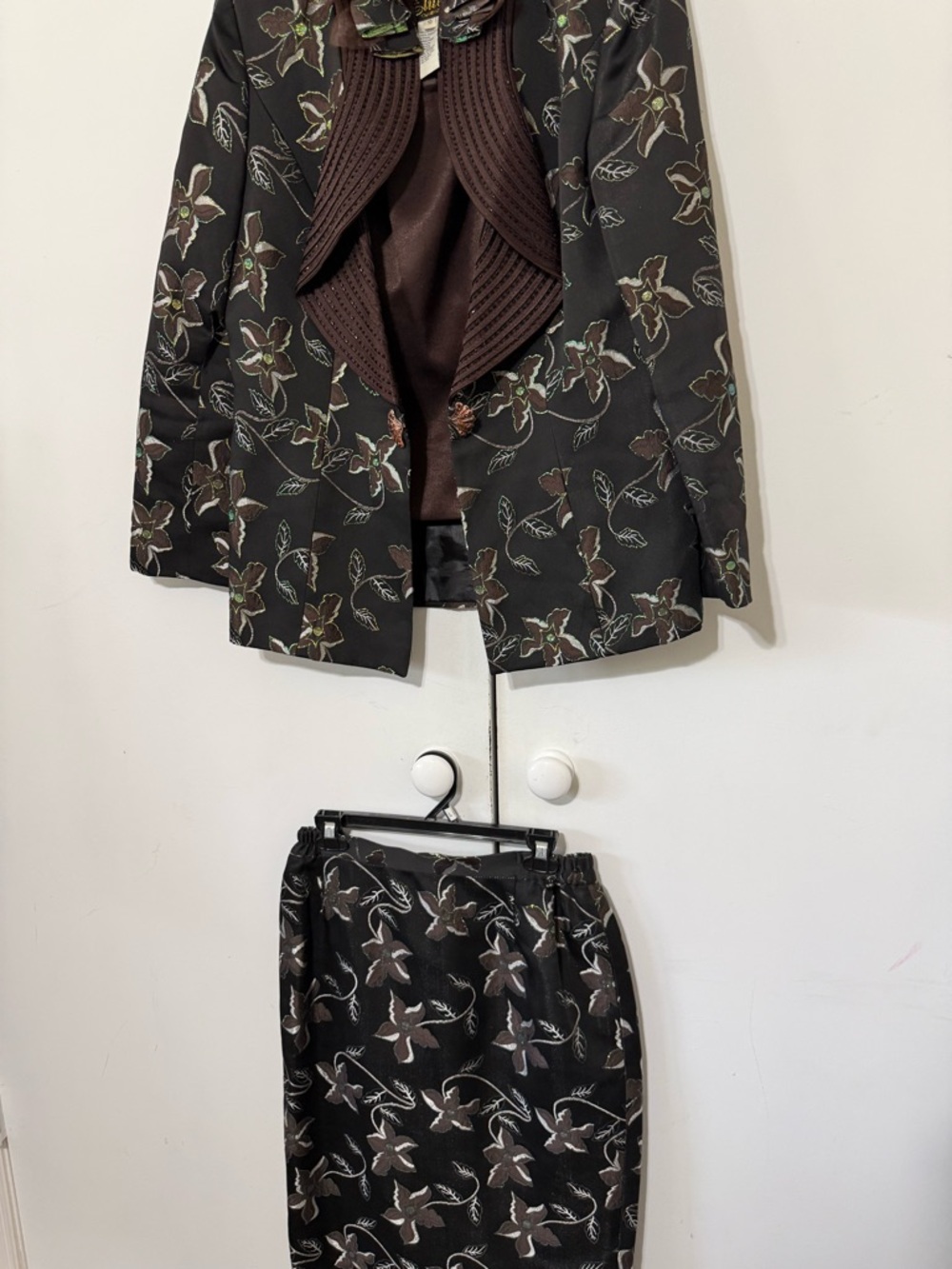 Elegant Brown Embellished Suit Set